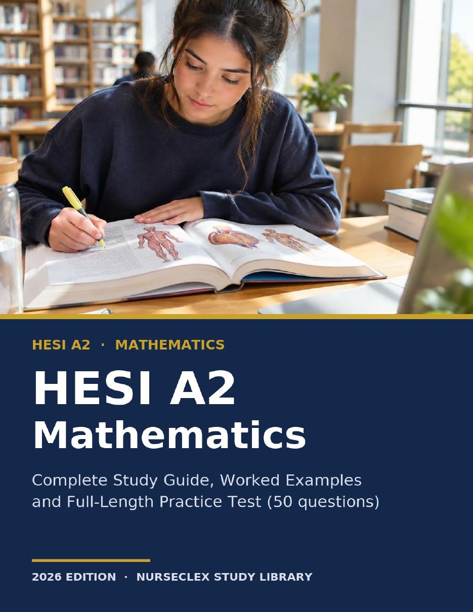 HESI A2 Mathematics: Complete Study Guide and Practice - Cover