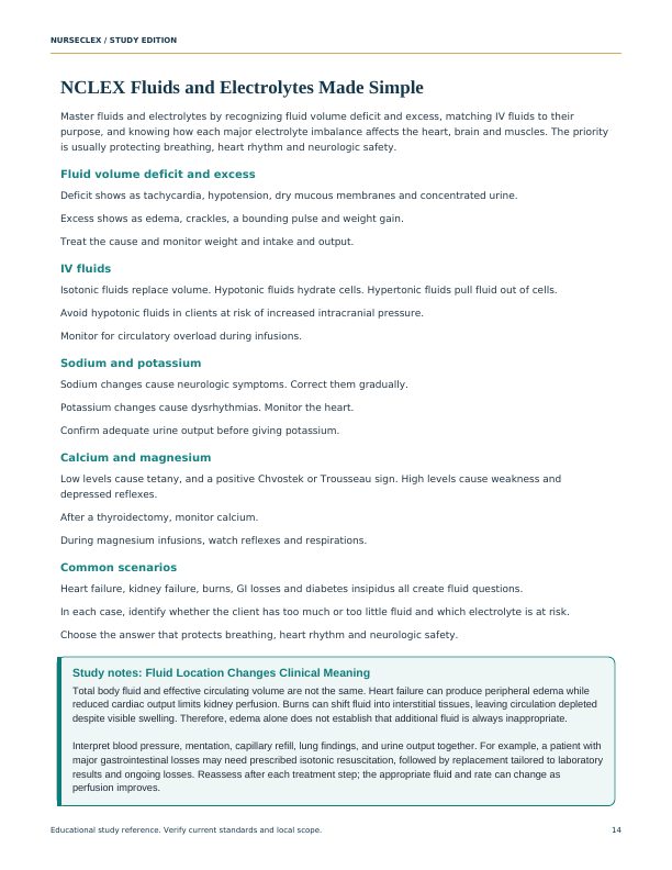 Essential Lab Values Cheat Sheets & Flash Cards - Page 14
