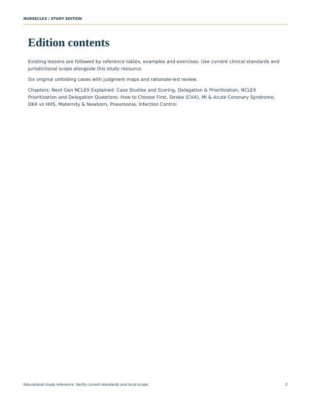 Next Gen Case Study Workbook - Contents